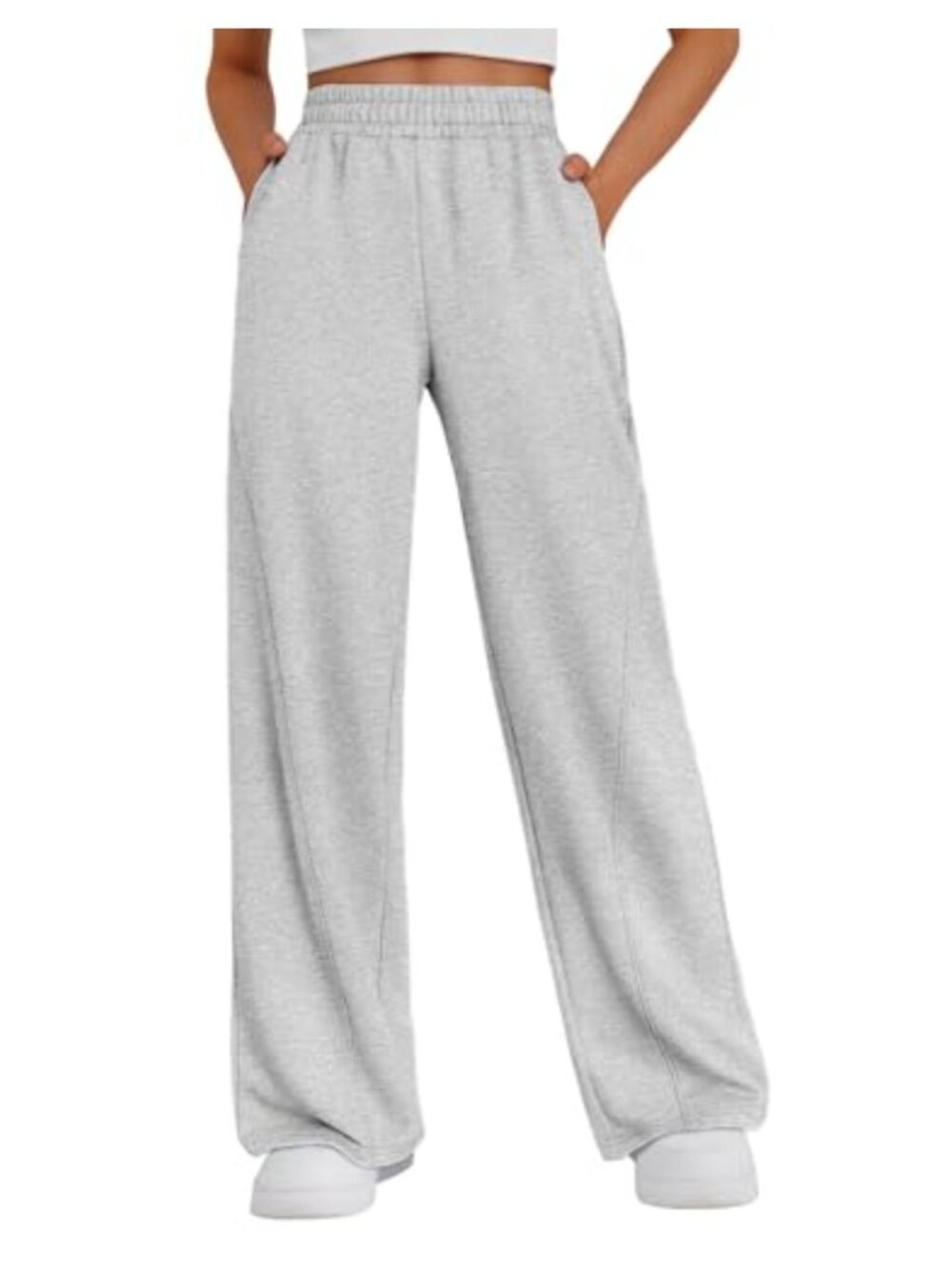 Wide Leg Sweatpants Baggy High Waist Joggers Pockets Pull On Casual